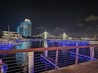 A view of Century Bridge from Haidian Island at Night