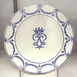 Chantilly soft-porcelain plate, circa 1760