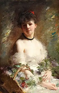 Young Woman with Flower Basket, Private collection.