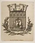 1854 depiction with the mural crown and the chief but without the motto
