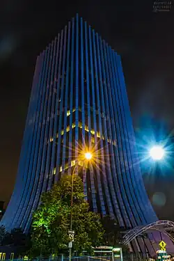 The tower at night