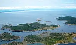 Chatham Islands as seen from the air.