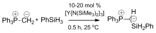 Yttrium catalysed dehydrocoupling of triphenylphosphonium methylide and phenylsilane