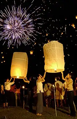 Yi Peng festival at San Sai, Chiang Mai Province