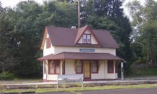 Former Churchville train station and Post Office. For a time the postmaster lived above the station.