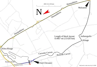 A track layout of the Circuit de la Sarthe