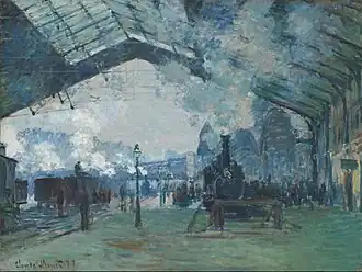 Arrival of the Normandy Train, Gare Saint-Lazare, 1877, The Art Institute of Chicago,[137] a part of Monet's Gare Saint-Lazare series.