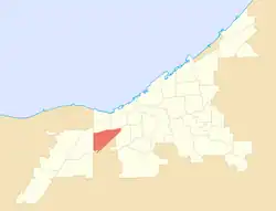 Location in the city of Cleveland