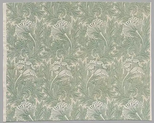 Tulip design on roller-printed cotton (Cleveland Art Museum) (1875)