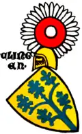 Coat of arms of the (Hohen-)Klingen (1225) in the Zürich armorial (c. 1340)
