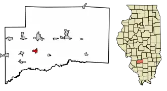 Location of Germantown in Clinton County, Illinois.