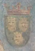 Coat of arms of Dalmatia depicted on a building fresco in Innsbruck, Austria (1495).