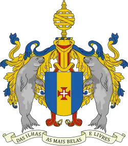 Blue a pale or charged with the Cross of Christ