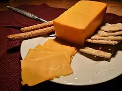 Photo of cheese and crackers on a plate