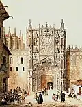 Main facade of the Colegio de San Gregorio, circa 1850, by Jenaro Pérez Villaamil