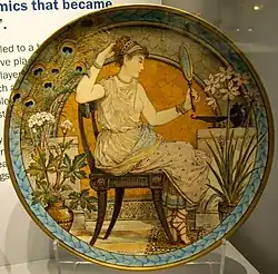 Mintons plate, 1869, William Stephen Coleman (1829-1904), hand-painted in South Kensington