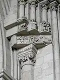 Capital with fantastic decoration (nave-transept connection).