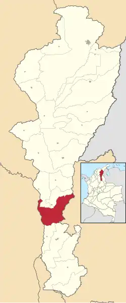 Location of the municipality and town of La Gloria in the Department of Cesar.