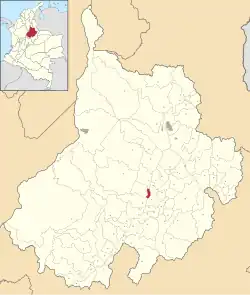 Location of the municipality and town of Palmar, Santander in the Santander Department of Colombia.