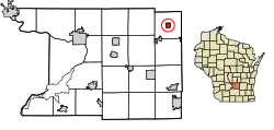 Location of Friesland in Columbia County, Wisconsin