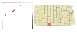 Location within Comanche County and Kansas