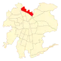 Map of Huechuraba commune within Greater Santiago