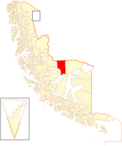 Location in the Magallanes y la Antártica Chilena Region