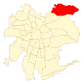 Map of Lo Barnechea commune in Santiago Metropolitan Region