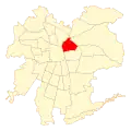 Map of Providencia commune within Greater Santiago