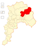 Map of the Putaendo commune in the Valparaíso Region