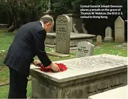 Wreath laying at Waldron's grave[1]