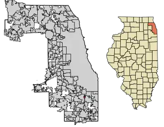 Location of Phoenix in Cook County, Illinois.