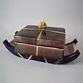 Sardine box, 9.3 in, coloured and mottled glazes, quirky 'High Victorian' in style, c. 1870