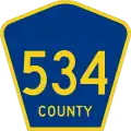 County Route 534 marker