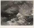 John Cousen: A Fire at Sea (after William Turner's unfinished painting of the same name, probably based on the foundering of the English convict ship Amphitrite)