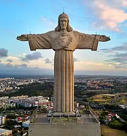 The Sanctuary of Christ the King in Almada, Portugal, a monument dedicated to the Sacred Heart