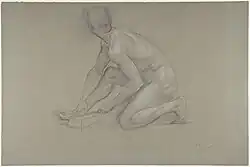 Crouching Nude Male Figure at the Metropolitan Museum of Art, 1864–74