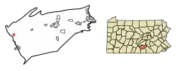 Location of Newburg in Cumberland County, Pennsylvania