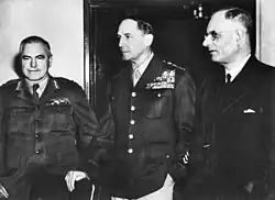 Image 33MacArthur with Blamey and Prime Minister Curtin in March 1942 (from Australia in World War II)