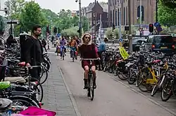 Image 38Safe from traffic for cycling along a fully segregated Fietspad, properly designed cycling infrastructure in Amsterdam (from Road safety)