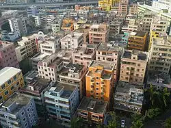 An aerial view of Dafen Village