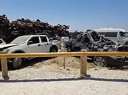 Damaged vehicles used in October 7th attack