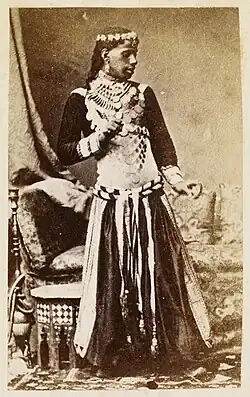 A khawal slave (dancing boy) dressed in a female dancing costume (c. 1870).