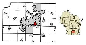 Location of Monona in Dane County, Wisconsin.