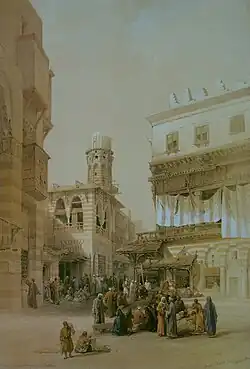 Bazaar of the Coppersmiths in Cairo by David Roberts, 1838