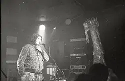 Douglas Pearce (masked) performing for Death in June at the Elbo Room in San Francisco, California