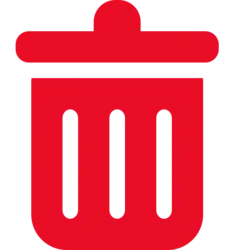red trash can
