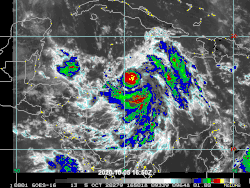 Satellite animation of a rapidly intensifying Hurricane Delta