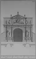 Plan and elevation of Nørreport, town gate of Copenhagen
