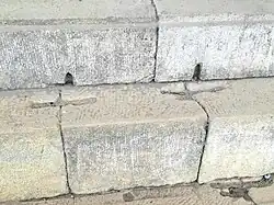 Deopahar - Iron hinges joining Stone blocks